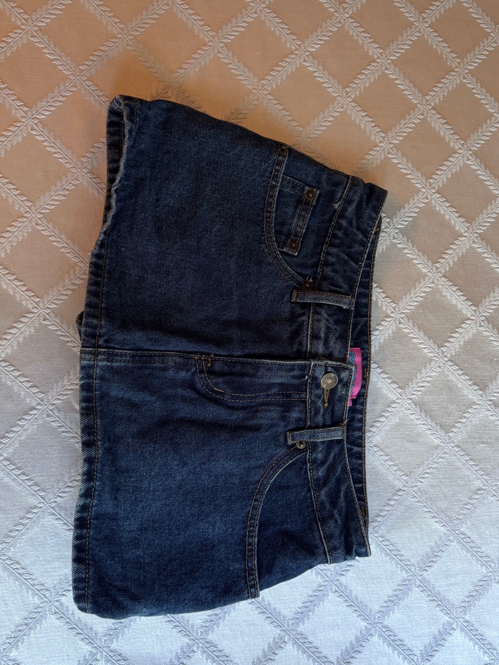 Edikted Blue Denim Skirt Built In Shorts- Women's Casual Mini